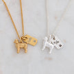 Poodle Personalised Silver Dog Tag Necklace