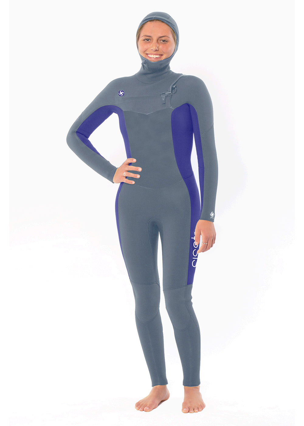 Muta integrale Sisstr My seas 5/4 con cappuccio e zip frontale