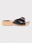 Pucci Appliquéd Leather Clog Sandals Black