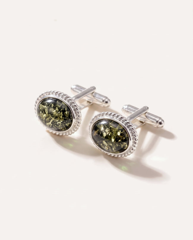 Quintessence Statement Green Amber Cufflinks