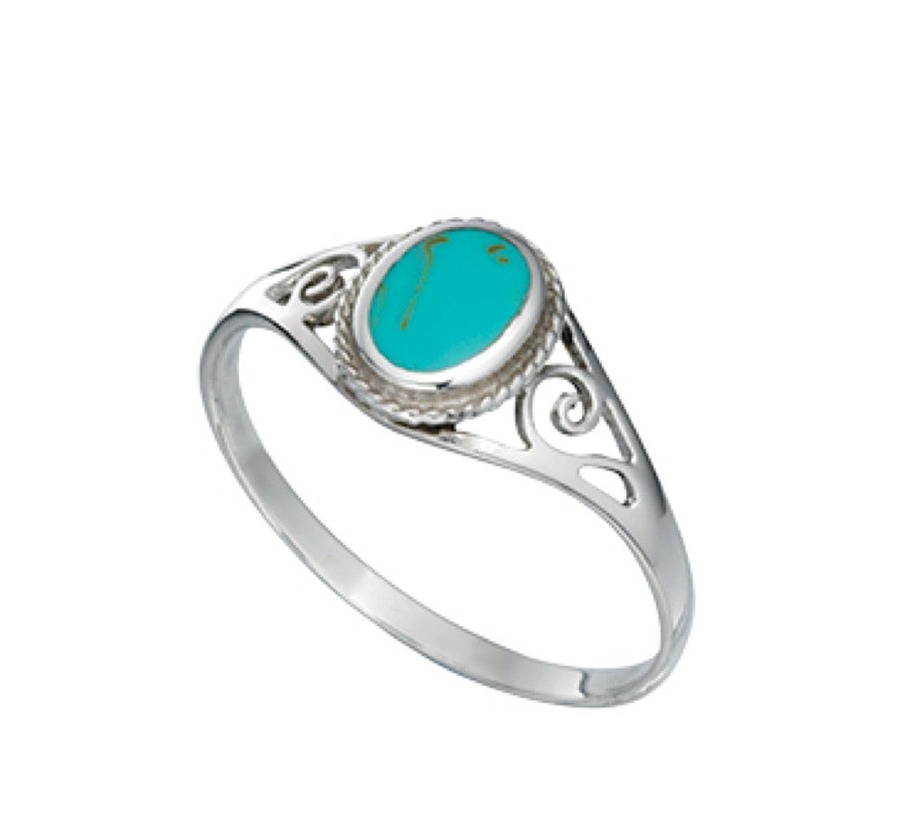 Beginnings ovaler Imitations-Türkis-Ring
