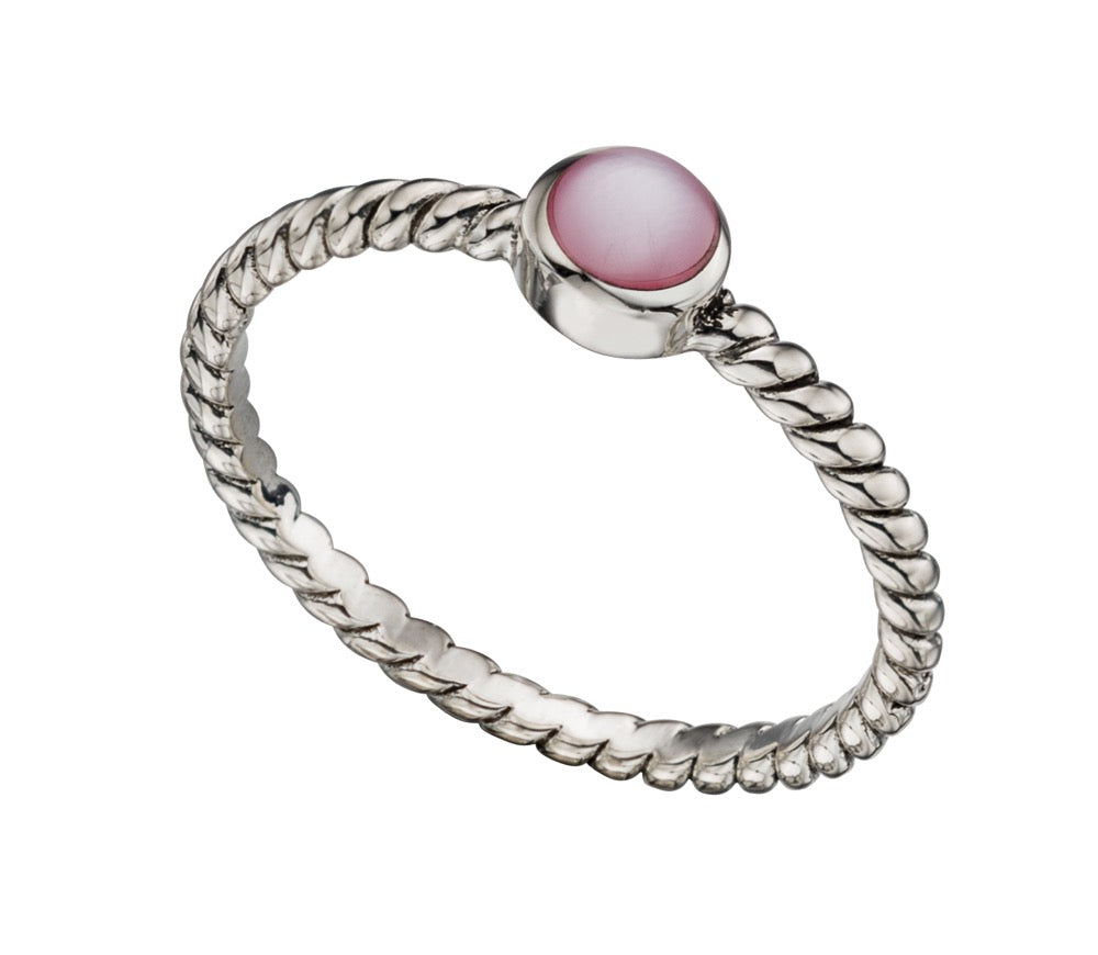 Beginnings Twisted Pink Pearl Ring