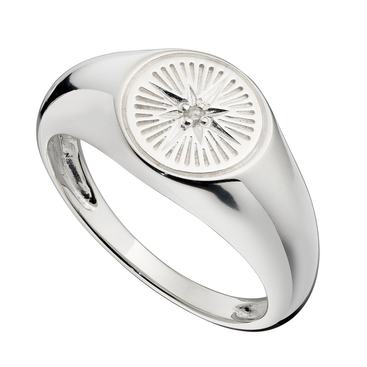 Beginnings Zegelring met zirkonia, diamantgeslepen