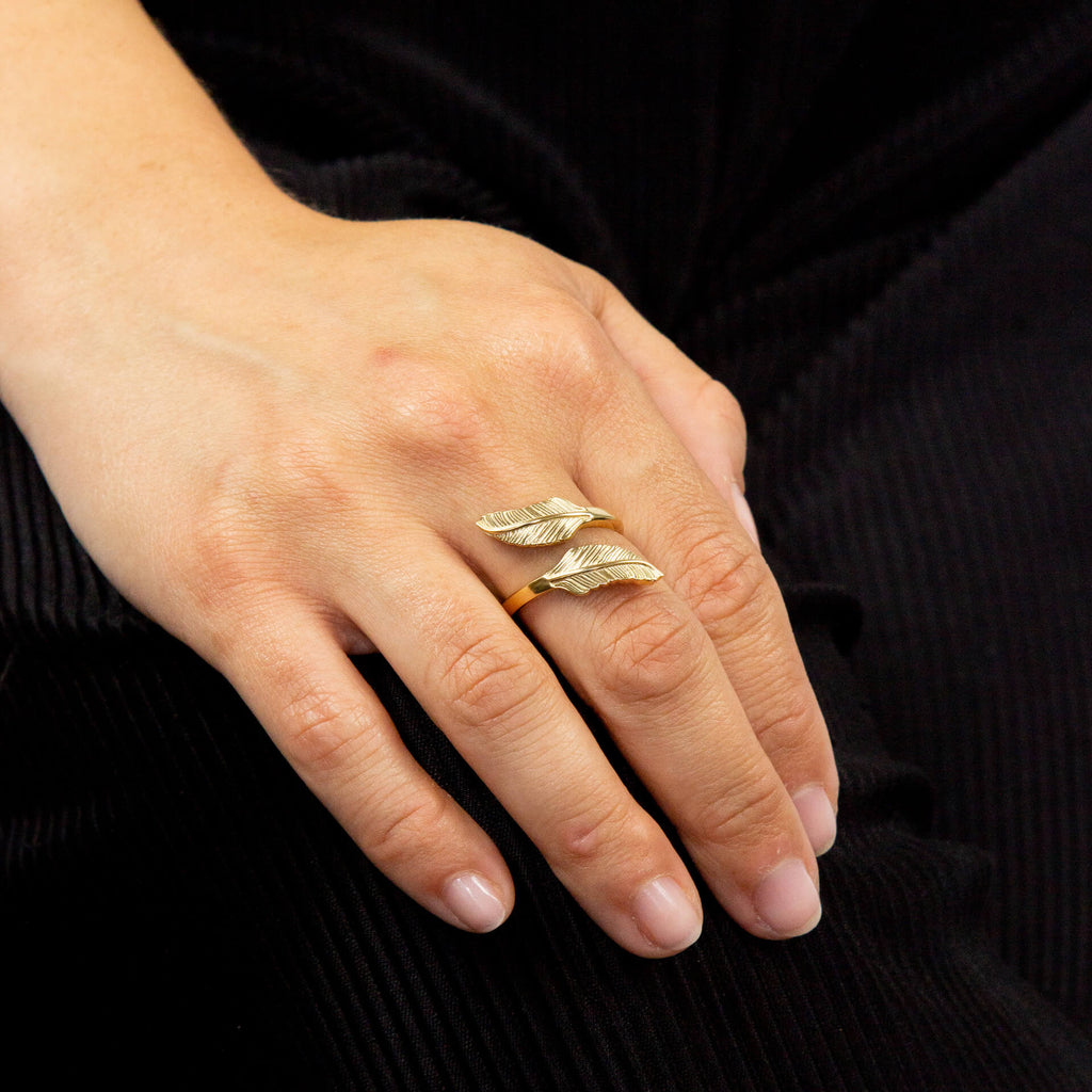 Beginnings Feather Wrap Around Ring