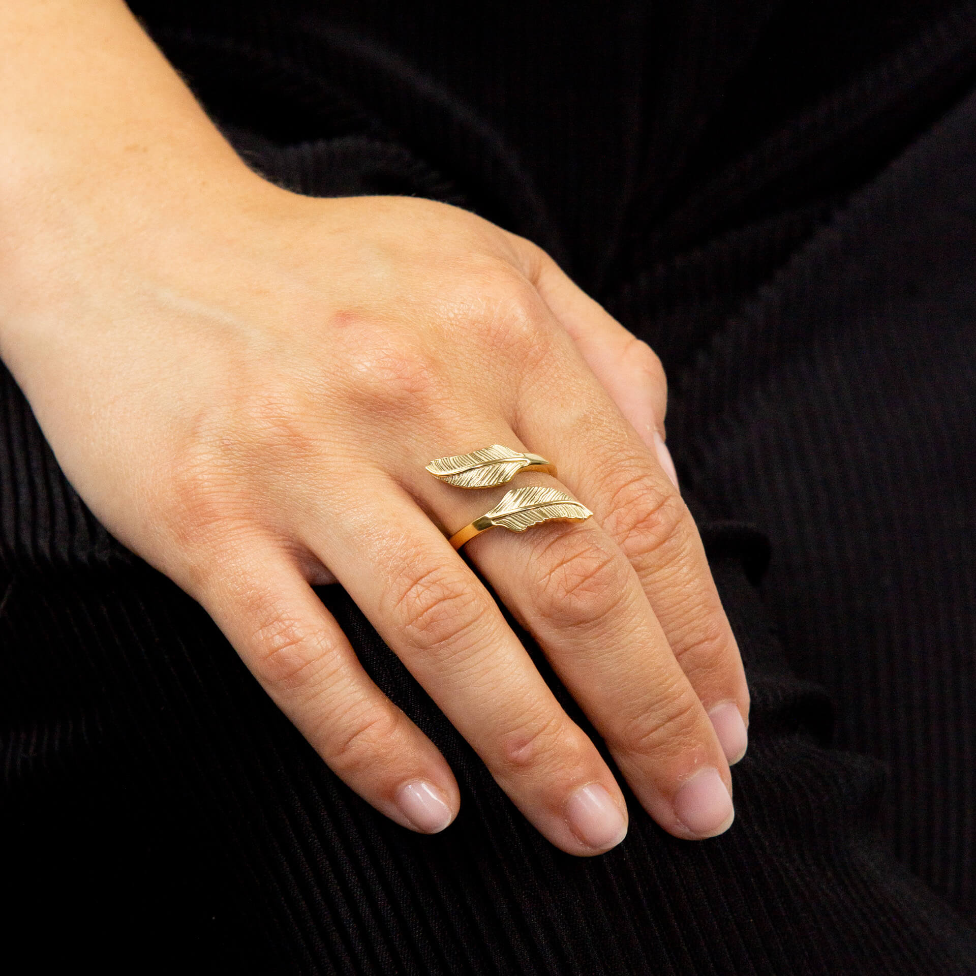 Beginnings Feather Wrap Around Ring