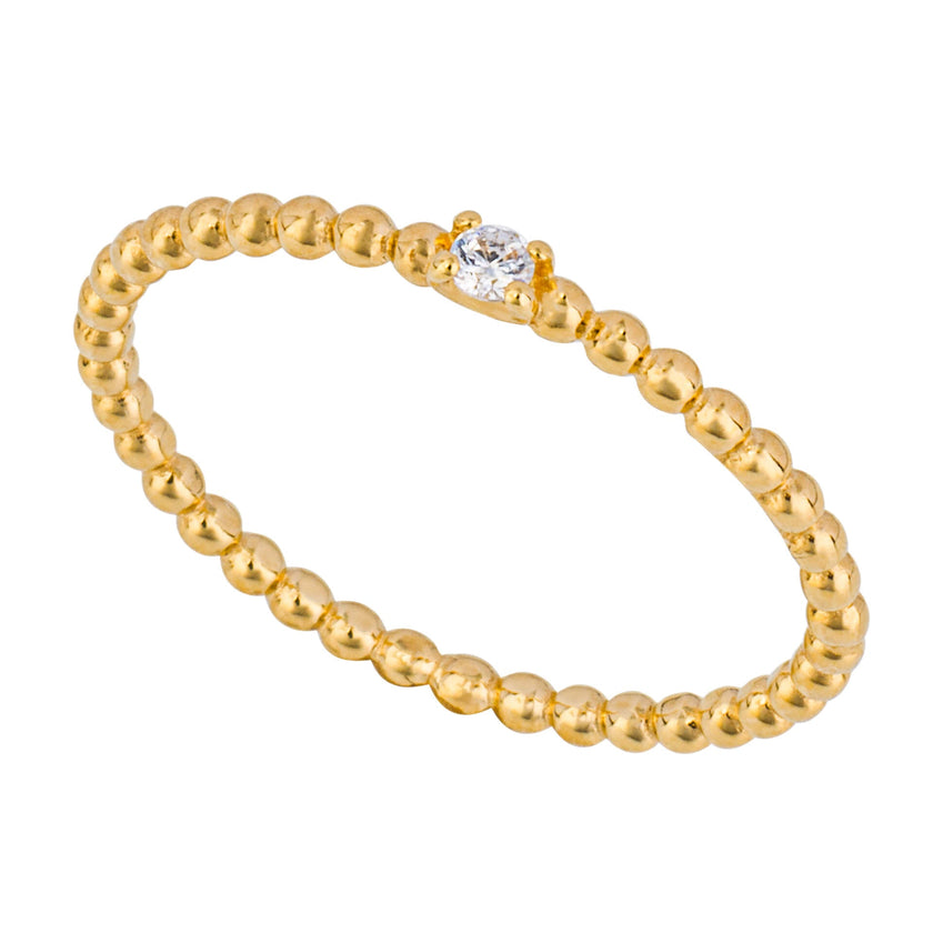 Beginnings Sierlijke Kralen Ring met Zirkonia