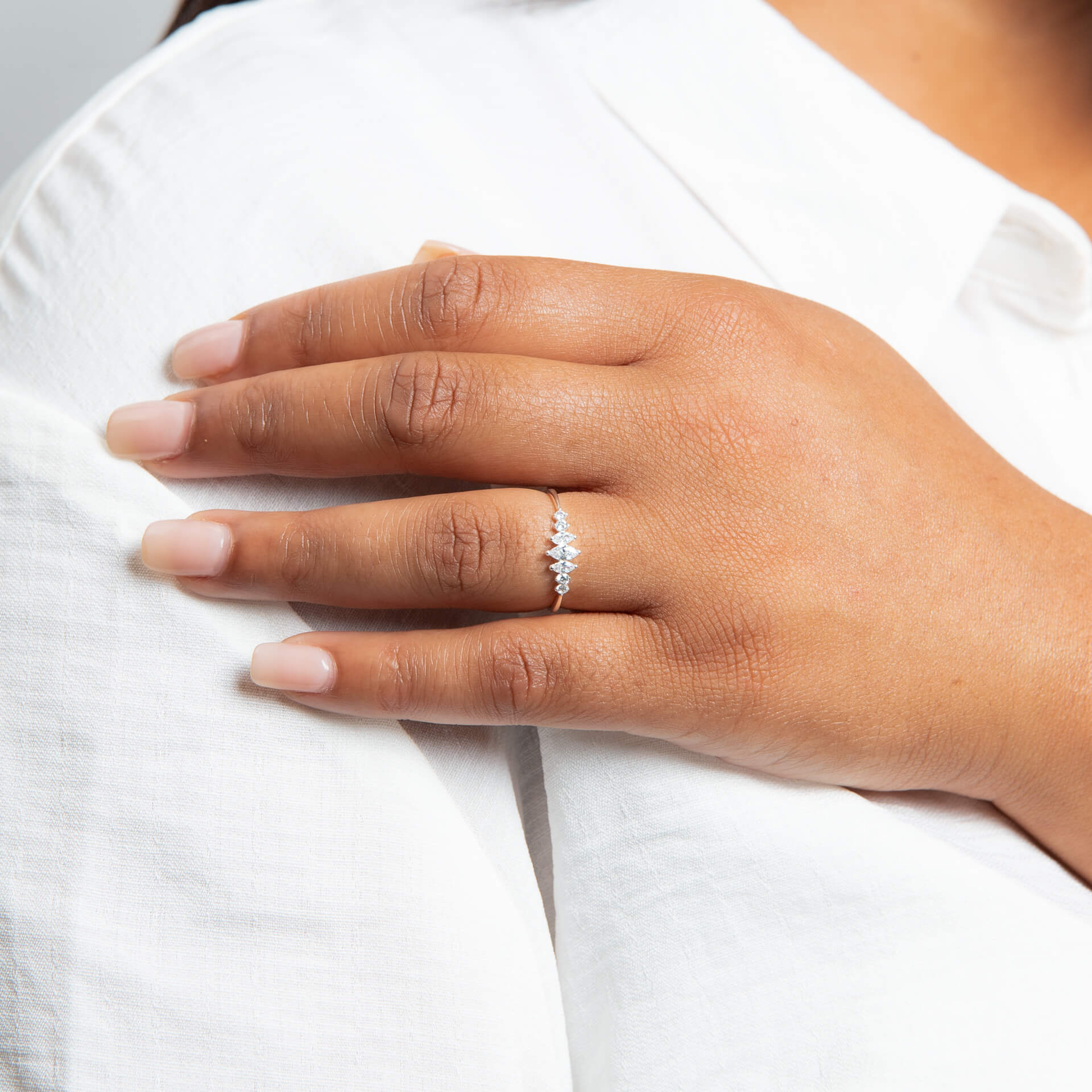 Beginnings Graduated Marquise Cubic Zirconia Ring