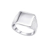 Beginnings Square Signet Ring with Ridged Sides