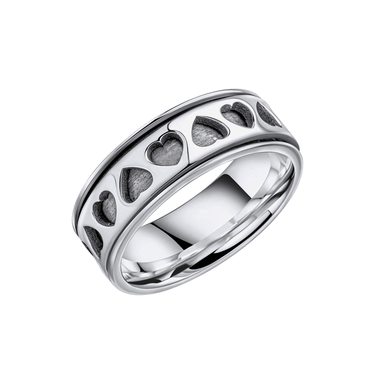 Anfänge Herz-Ausschnitt Design Spinner Ring