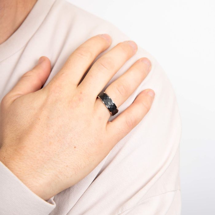 Fred Bennett Faceted Stainless Steel Spinner Ring