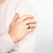Fred Bennett Blauer Inlay Wolframring