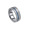Fred Bennett Blauer Inlay Wolframring
