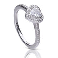 Diamonfire Pave Set Zirconia Heart Ring