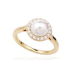 Diamonfire Shell Pearl and Zirconia Halo Ring