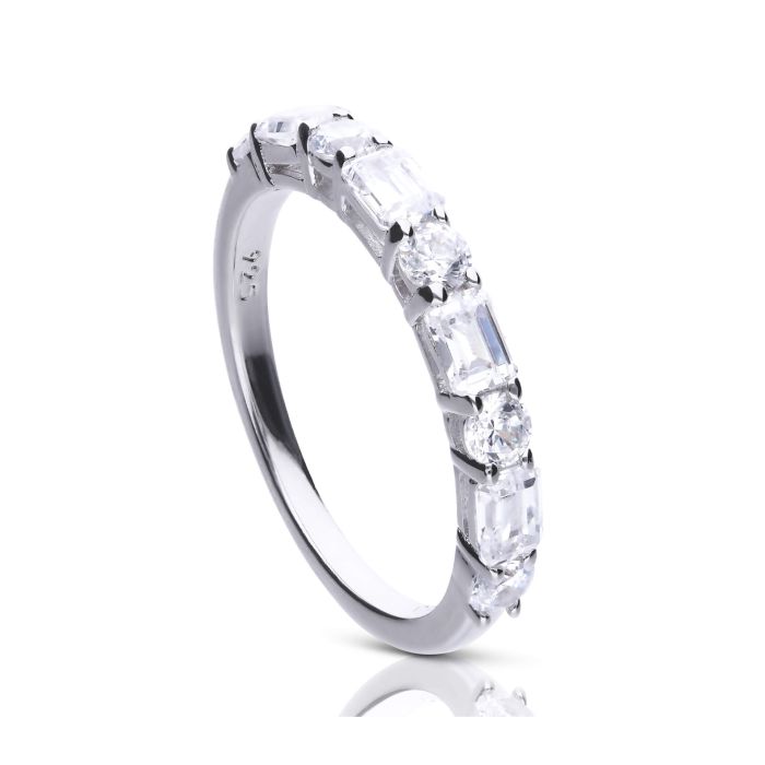 Diamonfire Baguette- und runder Zirkonia-Ring