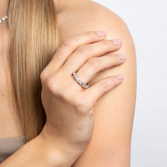 Diamonfire Baguette- und runder Zirkonia-Ring