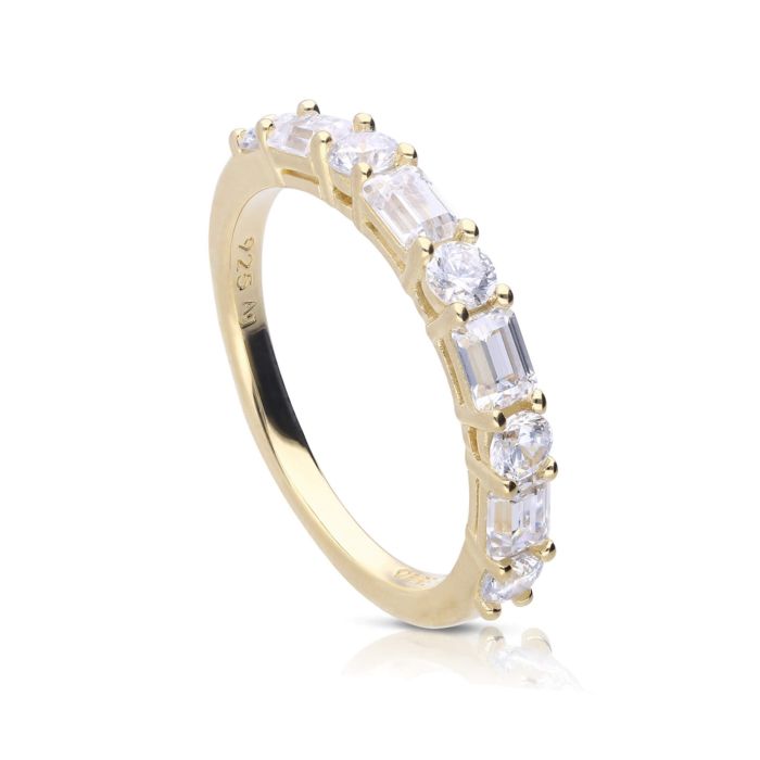 Diamonfire Baguette and Round Zirconia Ring