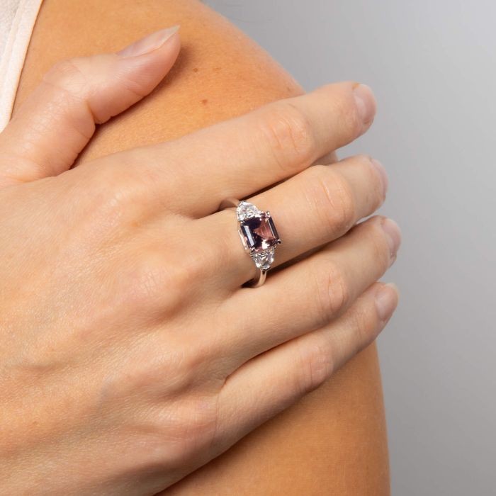 Diamonfire Square Cut Trilogy Ring