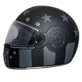 DOT & ECE Approved Daytona Retro Full Face Motorcycle Helmet: Vintage Style for Men, Women, & Youth - W/ Captain America Stealth