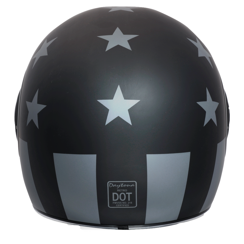 DOT & ECE Approved Daytona Retro Full Face Motorcycle Helmet: Vintage Style for Men, Women, & Youth - W/ Captain America Stealth