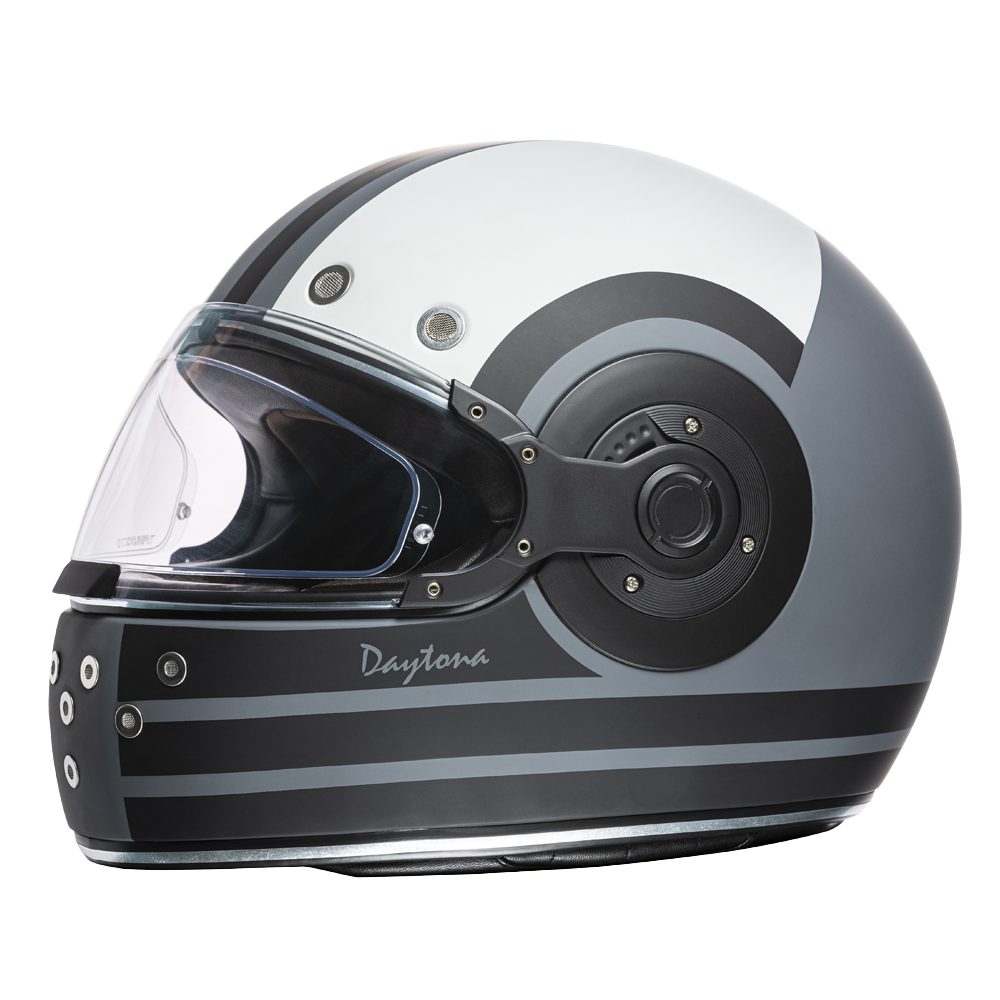DOT & ECE Approved Daytona Retro Full Face Motorcycle Helmet: Vintage Style for Men, Women, & Youth - W/ Racer