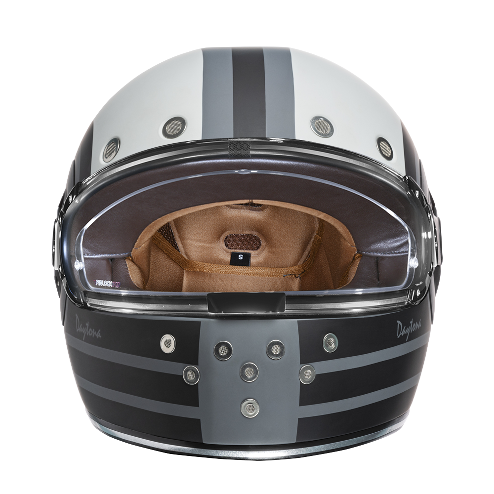 DOT & ECE Approved Daytona Retro Full Face Motorcycle Helmet: Vintage Style for Men, Women, & Youth - W/ Racer