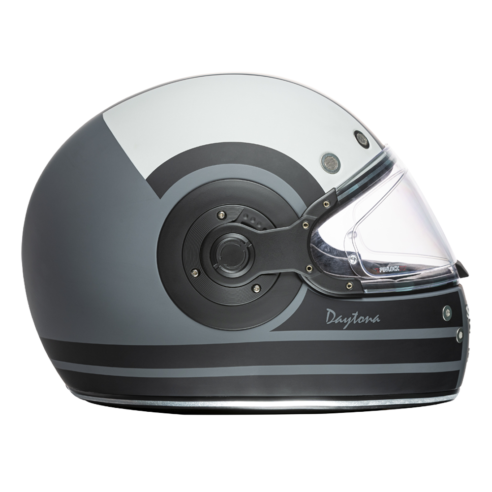 DOT & ECE Approved Daytona Retro Full Face Motorcycle Helmet: Vintage Style for Men, Women, & Youth - W/ Racer