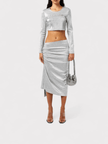 Rabanne Cropped Long Sleeve Top Silver