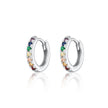 Huggie Earrings with Rainbow Stones