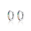 Huggie Earrings with Rainbow Stones
