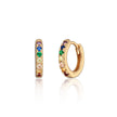Huggie Earrings with Rainbow Stones