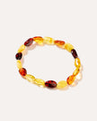 Bracciale con perline ambra grezza multicolore