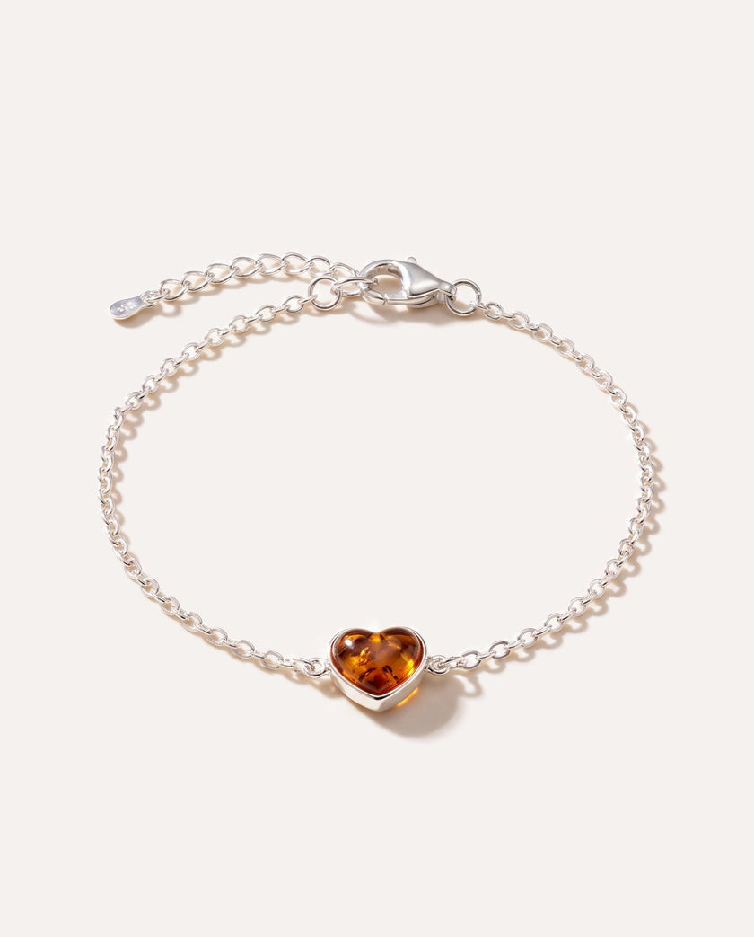 Reversible Dainty Amber Heart Bracelet