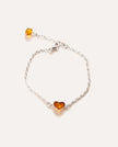 Reversible Dainty Amber Heart Bracelet
