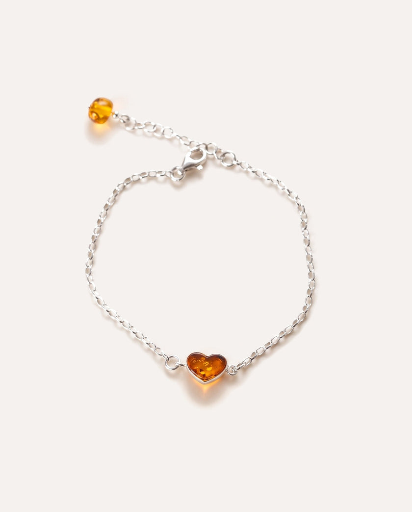 Reversible Dainty Amber Heart Bracelet