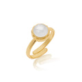 Apollo Gold Gemstone Doublet Ring: Mother of Pearl with Crystal