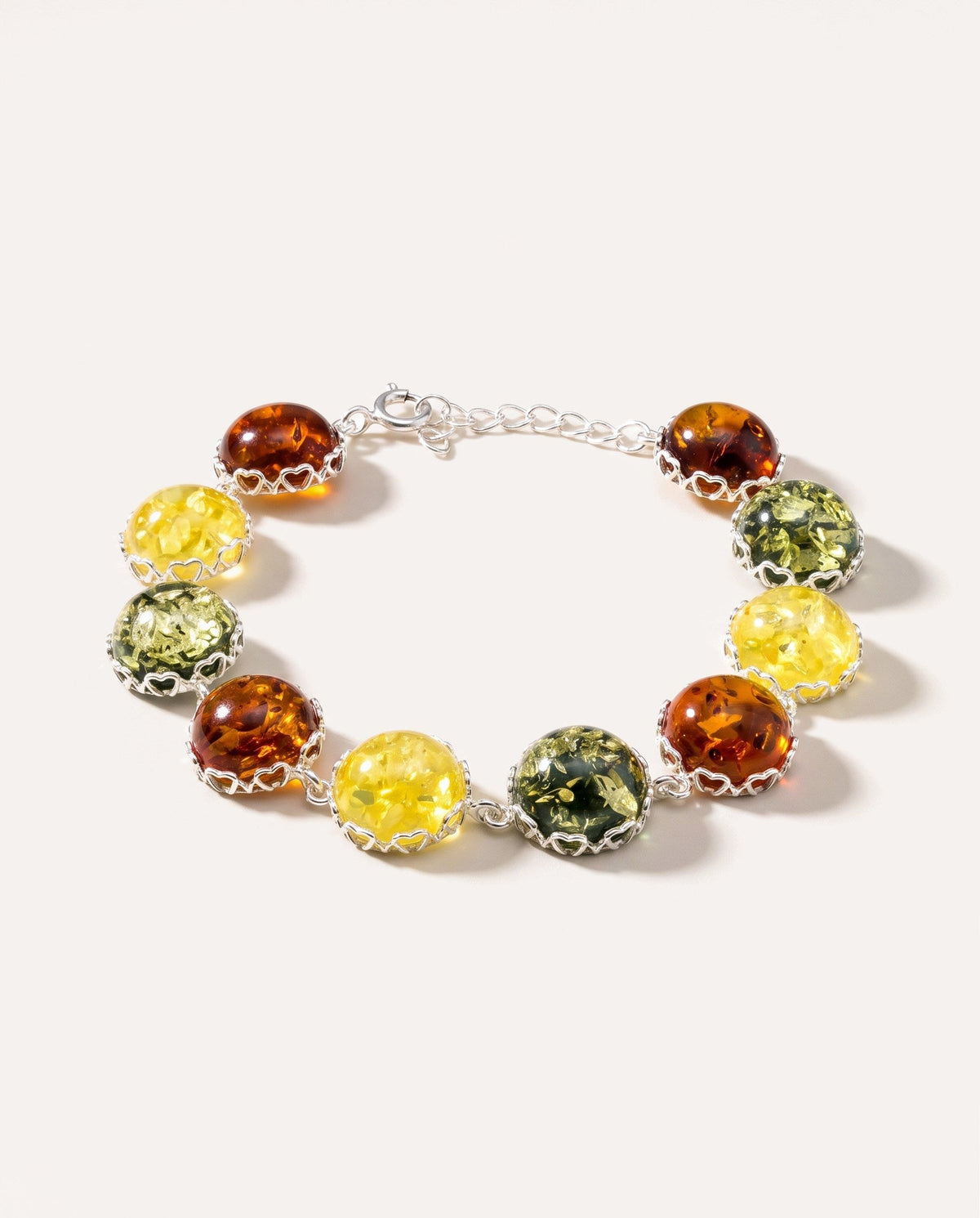 Bracciale di ambra a caramella rotonda