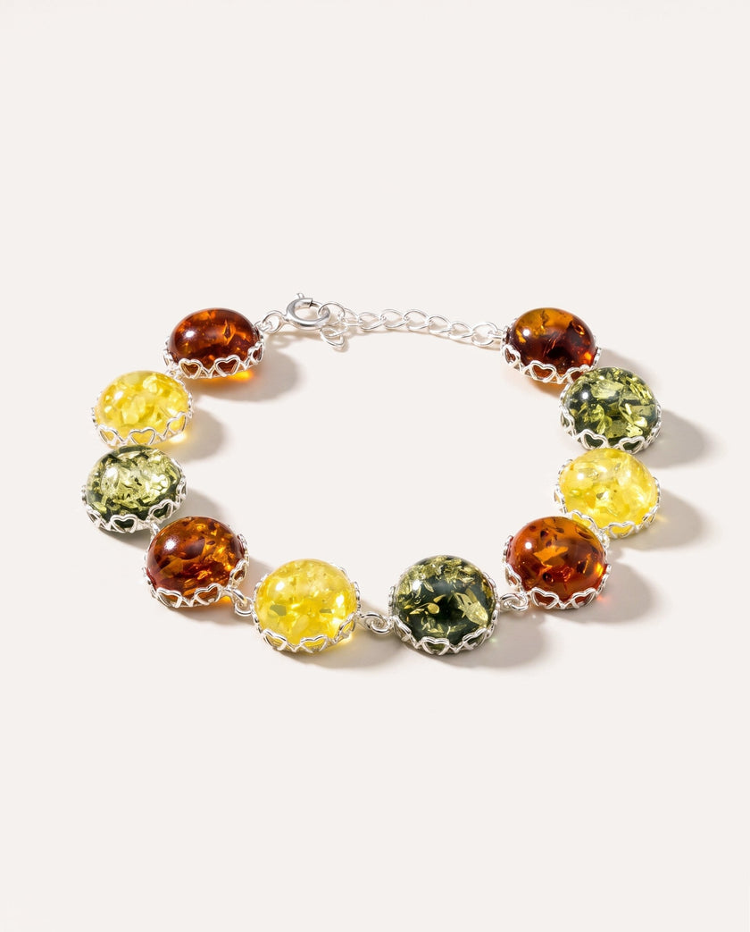 Bracciale di ambra a caramella rotonda