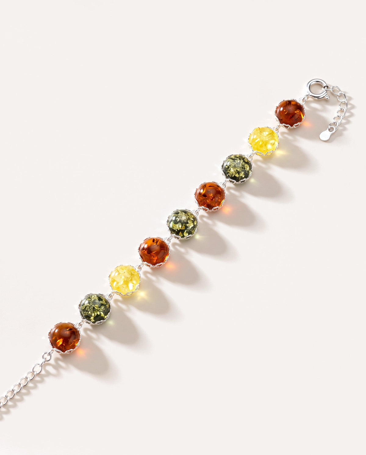 Bracciale di ambra a caramella rotonda