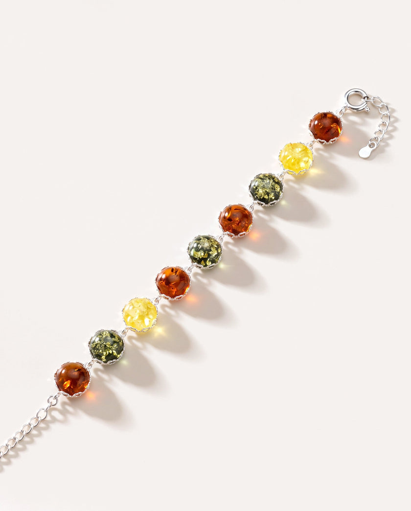 Bracciale di ambra a caramella rotonda