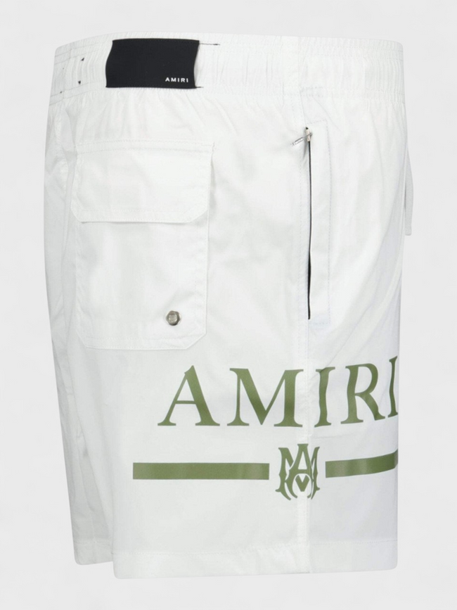 Amiri Ma Bar Logo Swimtrunk White