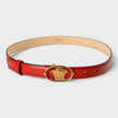 Belt Patent Leather Medusa Gold Red