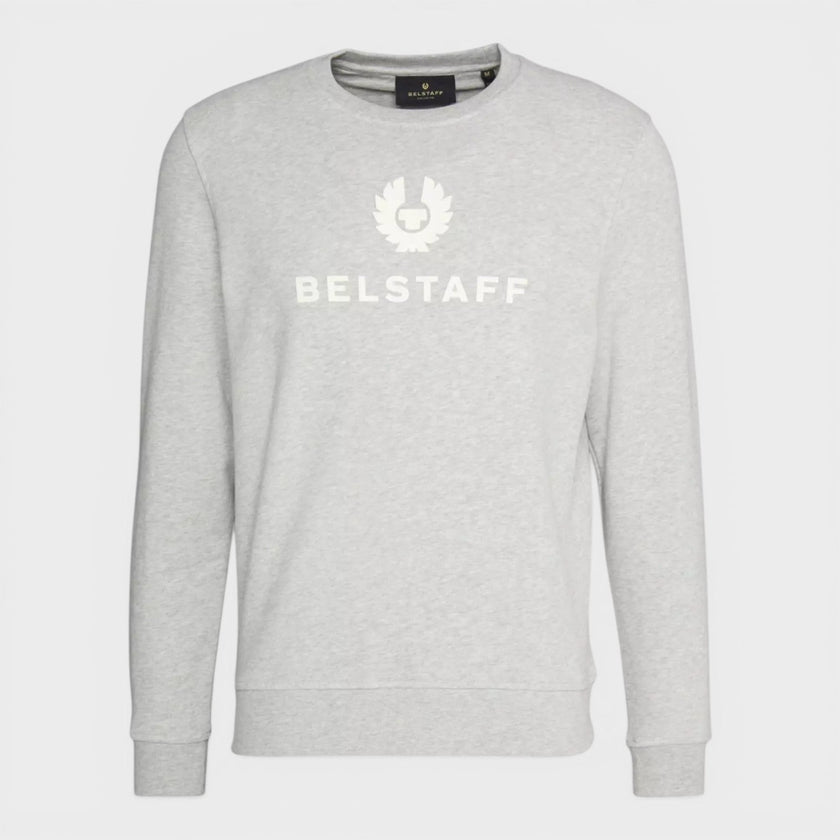 Signature Logo Crewneck Sweatshirt Grey White