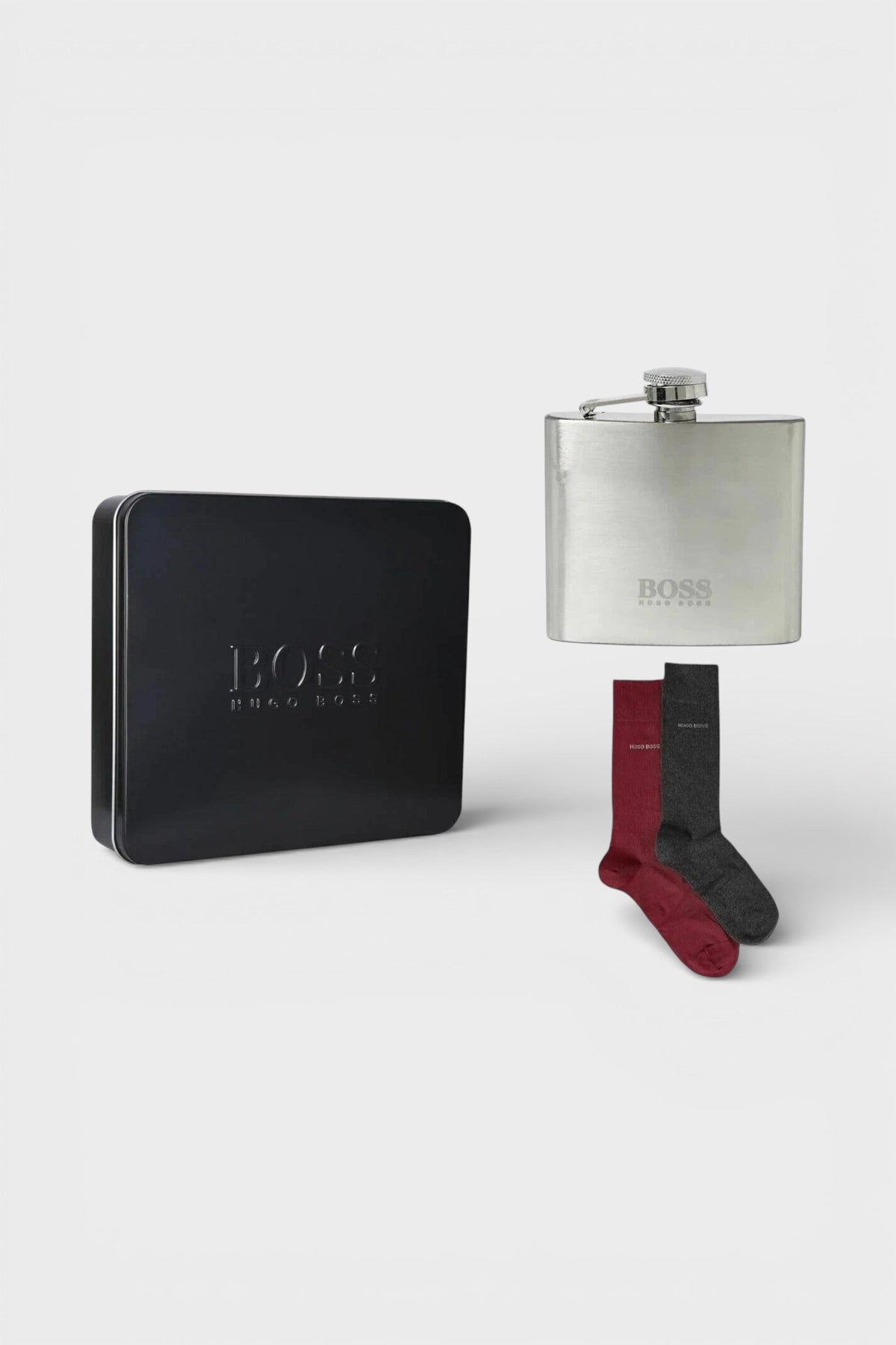 Hugo Boss Gift Set - Two Pairs of Socks and Hip Flask