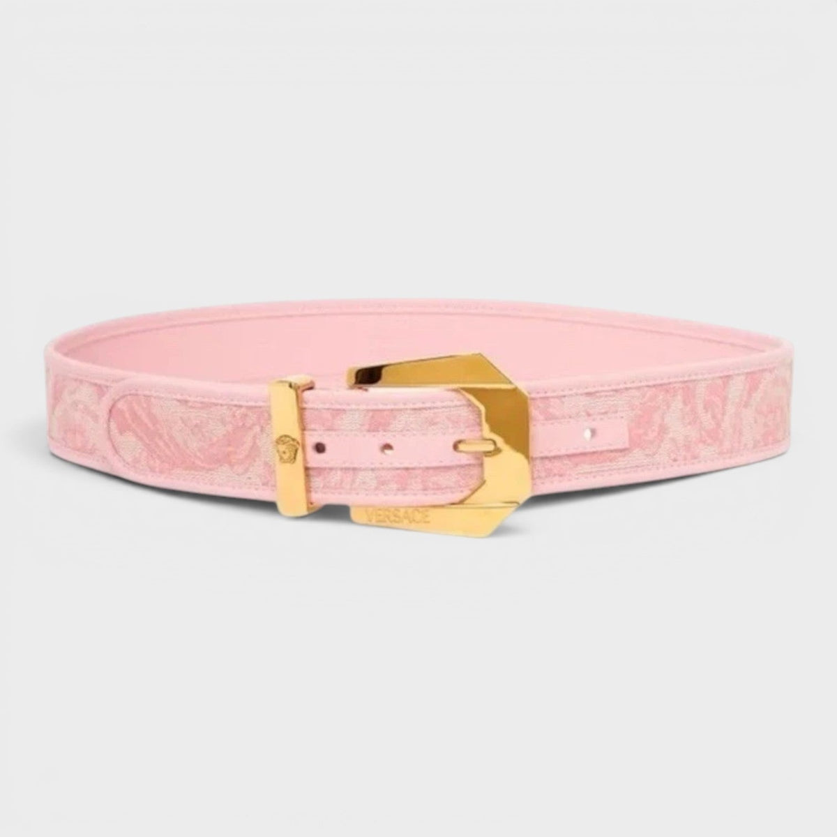 Logo Jacquard Belt Pale Pink Gold