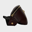 Medusa Head Grainy Calf Leather Belt Bag Burgundy Black