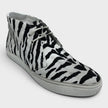 Zebra Canvas Distressed Laced Sneakers Black White