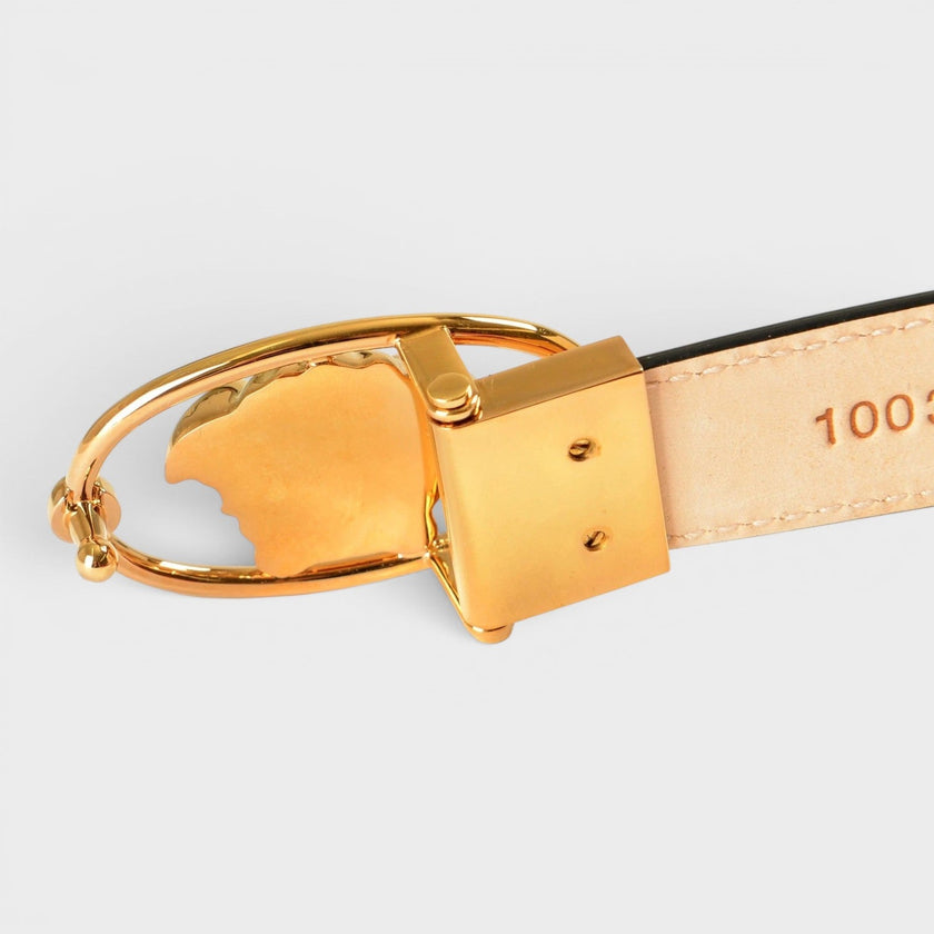 Belt Patent Leather Medusa Gold Red