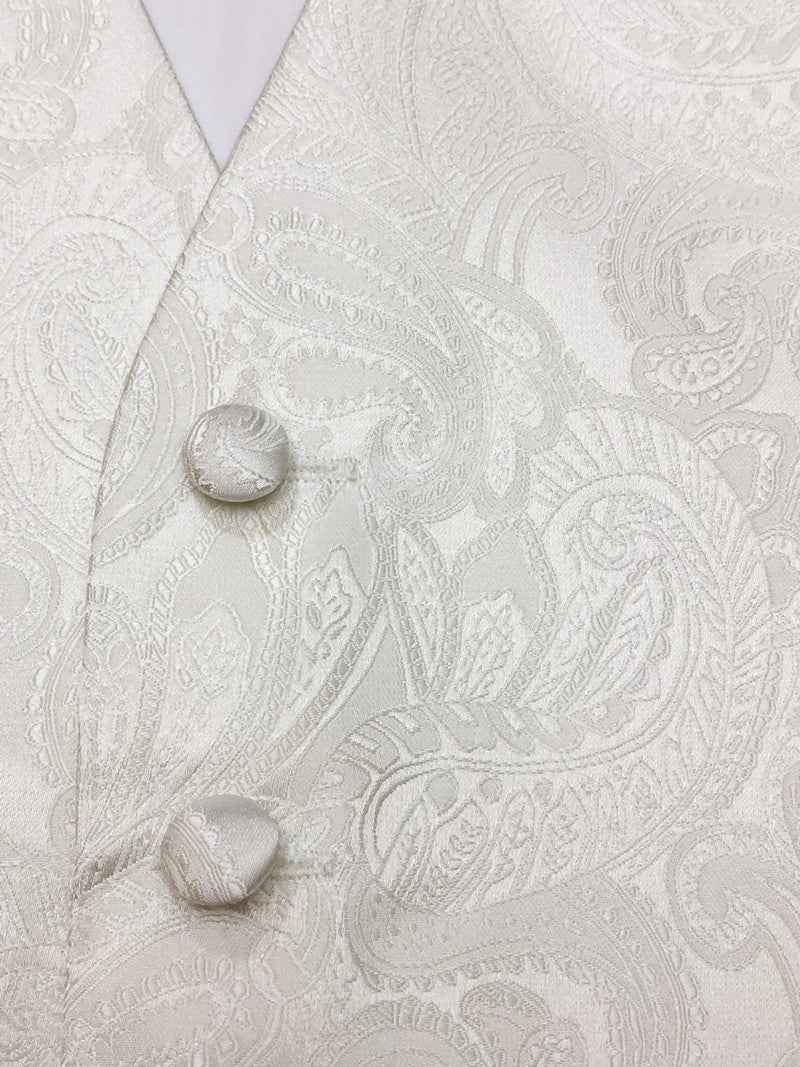 Cream Paisley Waistcoat & Cravat Set