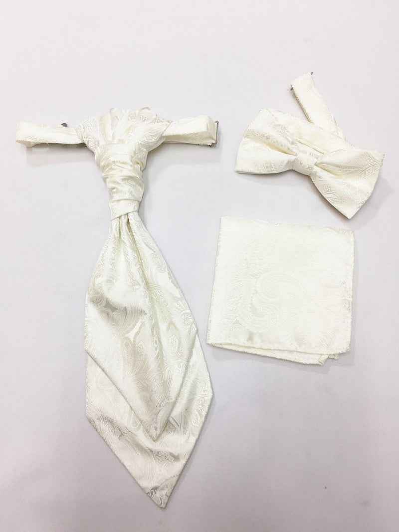 Cream Paisley Waistcoat & Cravat Set